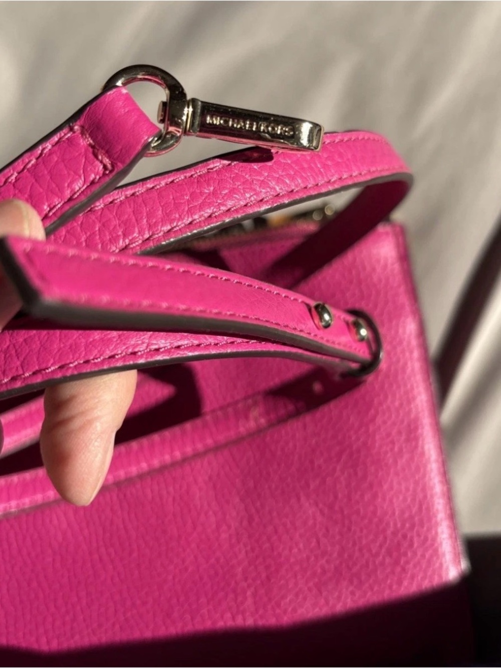 Michael Kors Jet Set LG DBL Pouch Shoulder/Crossbody, Wild Berry/Deep Pink - Picture 11 of 14